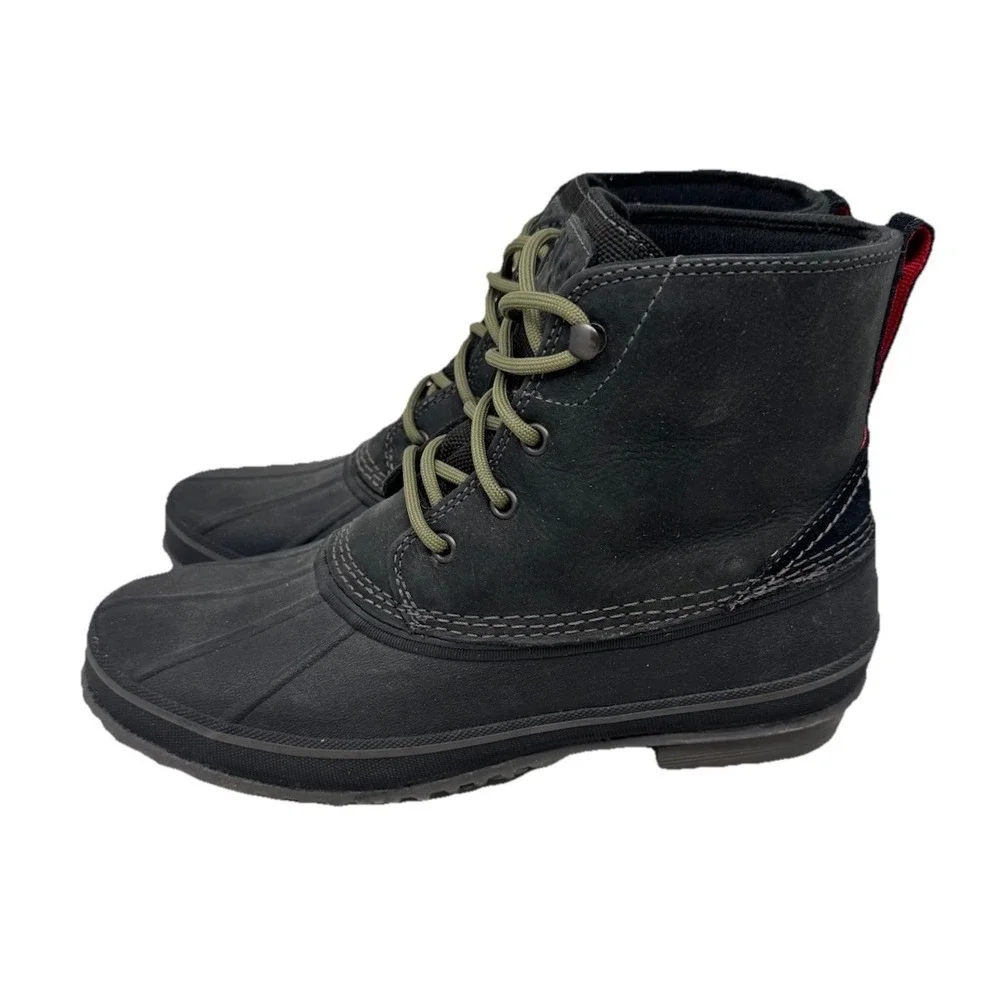 🔥UGG Butte Snow Boots🎱 Black Waterproof Leather Sheepskin Lined Size‎ 9
